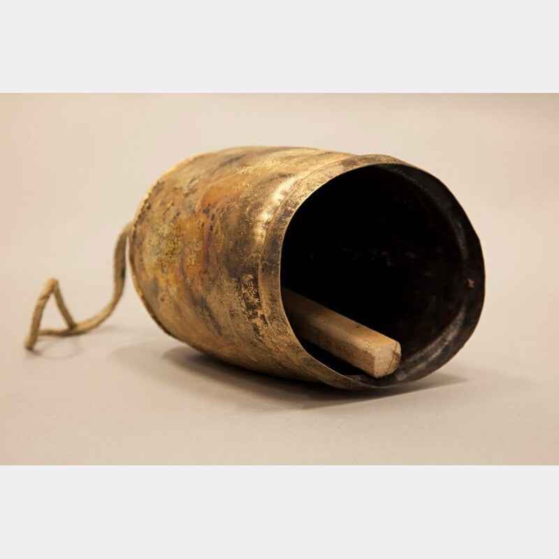 Large Antique-Style Tin Bells with Rope Handles