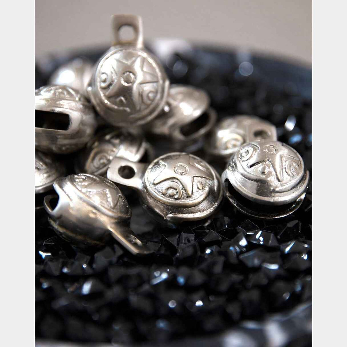 2-Inch Silver Moon & Star Brass Bell – Handcrafted Decorative Jingle Bell