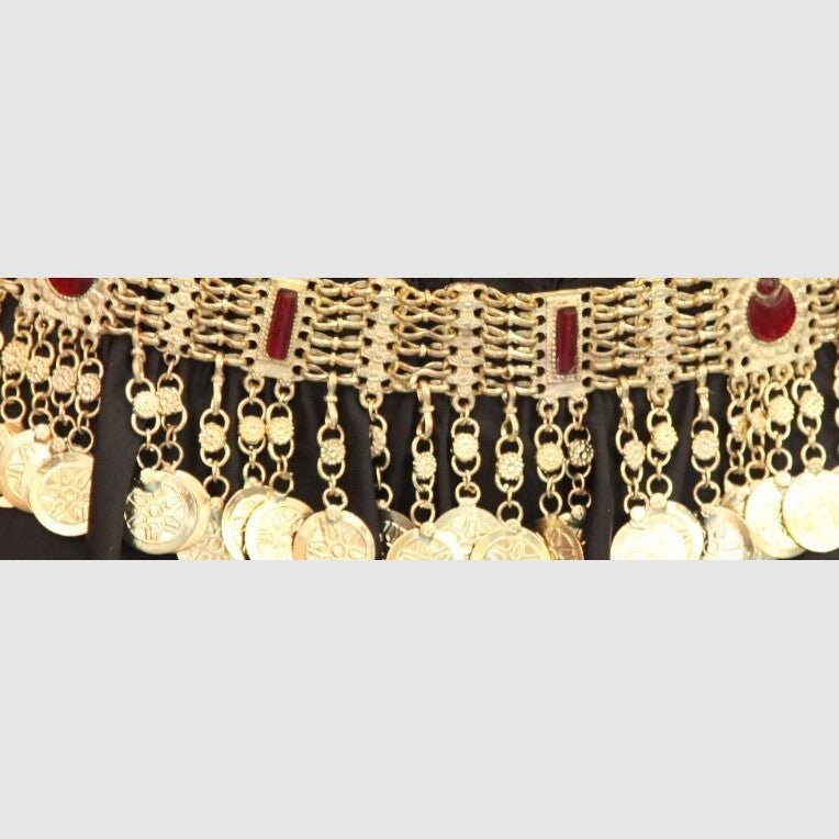20" Afghan Necklace with Beads - Traditional & Colorful Statement Piece - Apparel & Accessories > Jewelry > Necklaces