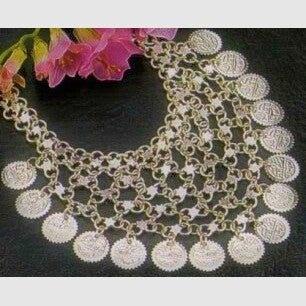 20 - Inch White Metal Coin Necklace - Vintage Charm & Style - Apparel & Accessories > Jewelry > Necklaces - Bellbazaar