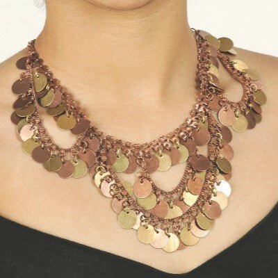 21 - Inch Copper & Brass White Metal Necklace - Apparel & Accessories > Jewelry > Necklaces - Bellbazaar.com - JP307