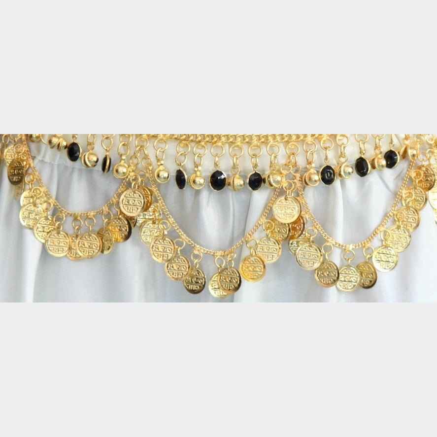 White Metal Necklace with Stunning Glass Charms - Mesmerizing & Luxurious Accessory