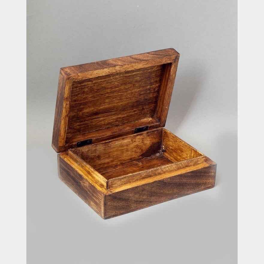 5x7 Hand-Carved Elephant Wood Box