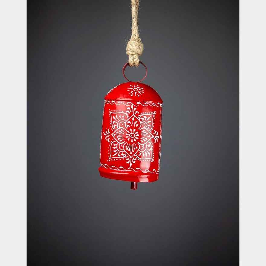 Hand-Painted Tin Bell on Jute Cord