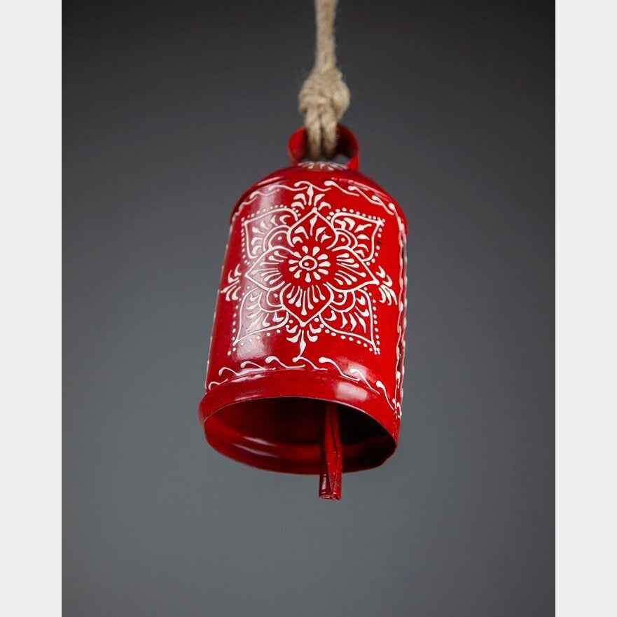 Hand-Painted Tin Bell on Jute Cord