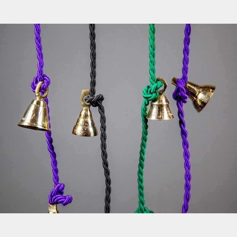 Three Handcrafted Brass Bells on Cord