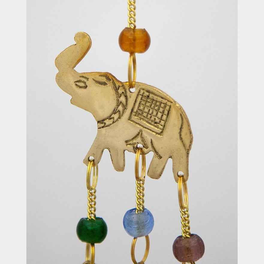 Small Brass Chimes with Three Bells and Glass Beads