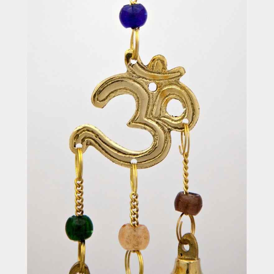 Small Brass Chimes with Three Bells and Glass Beads