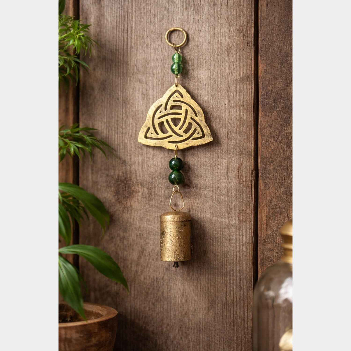 Iron Celtic Triquetra Chime with Beads