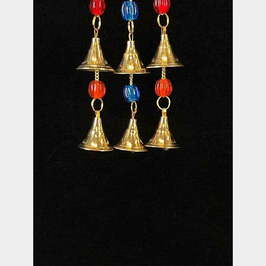 Polished Brass Ganesh Wind Chime with Beads