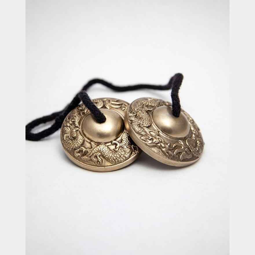 Seven-Metals Tingsha Cymbal - Dragon Design - 3" D