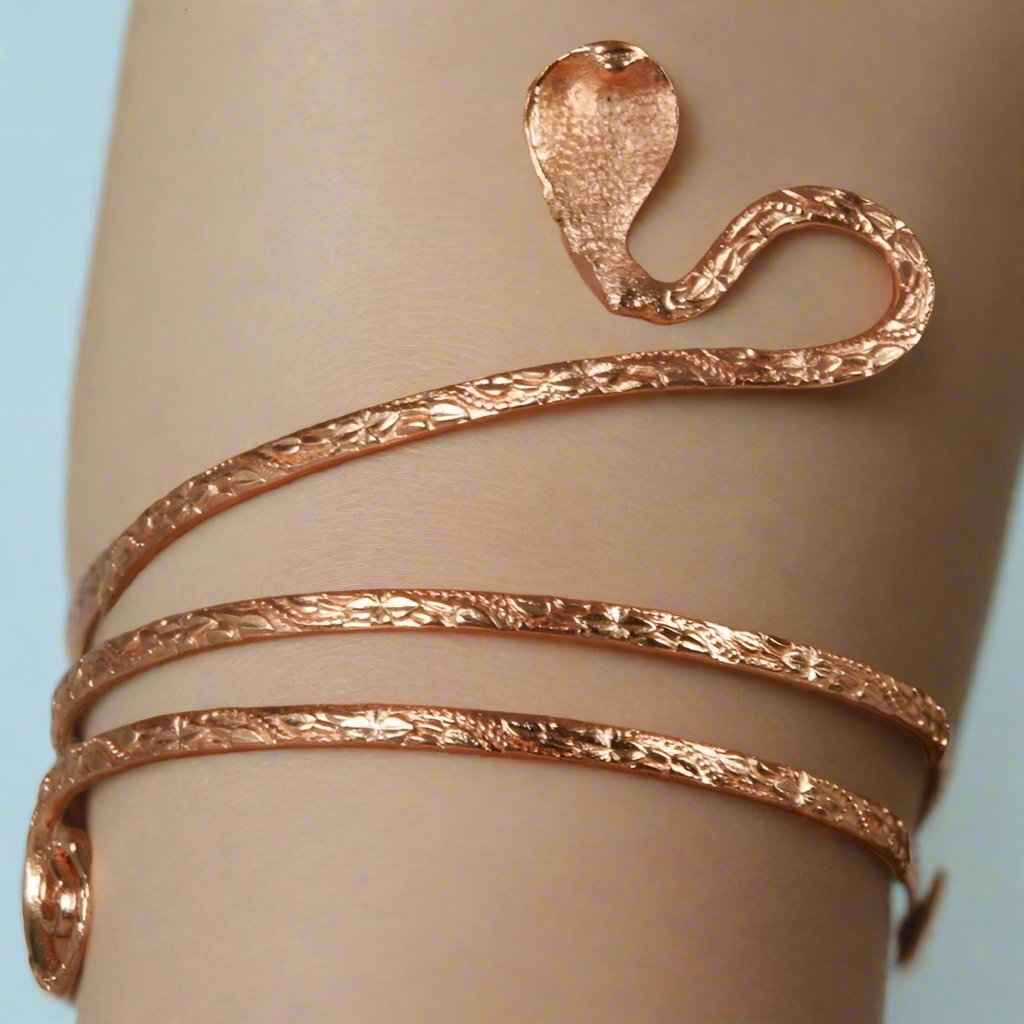 Adjustable Snake Arm Cuff in White Metal - Striking & Versatile Fashion Statement