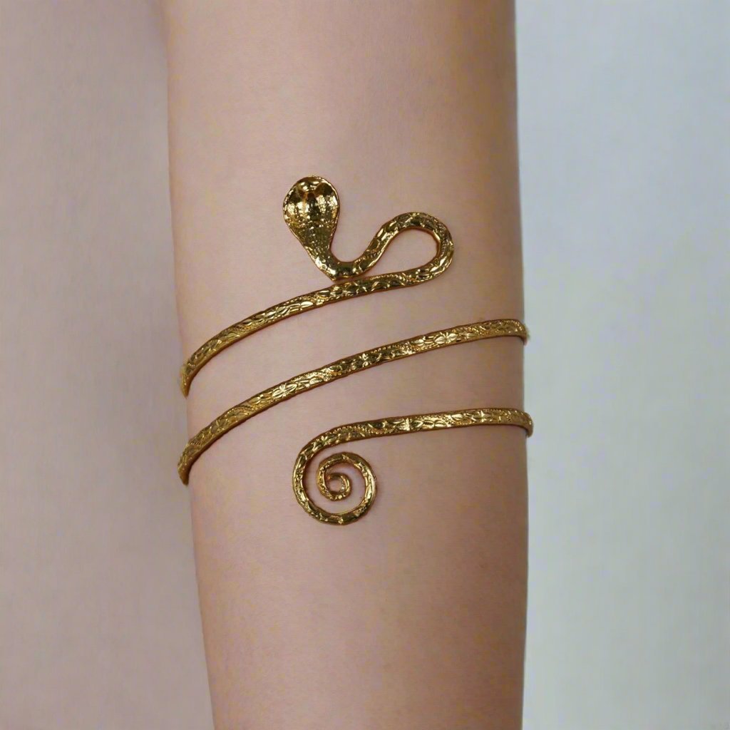 Adjustable Snake Arm Cuff in White Metal - Striking & Versatile Fashion Statement - Apparel & Accessories > Jewelry >Bracelet