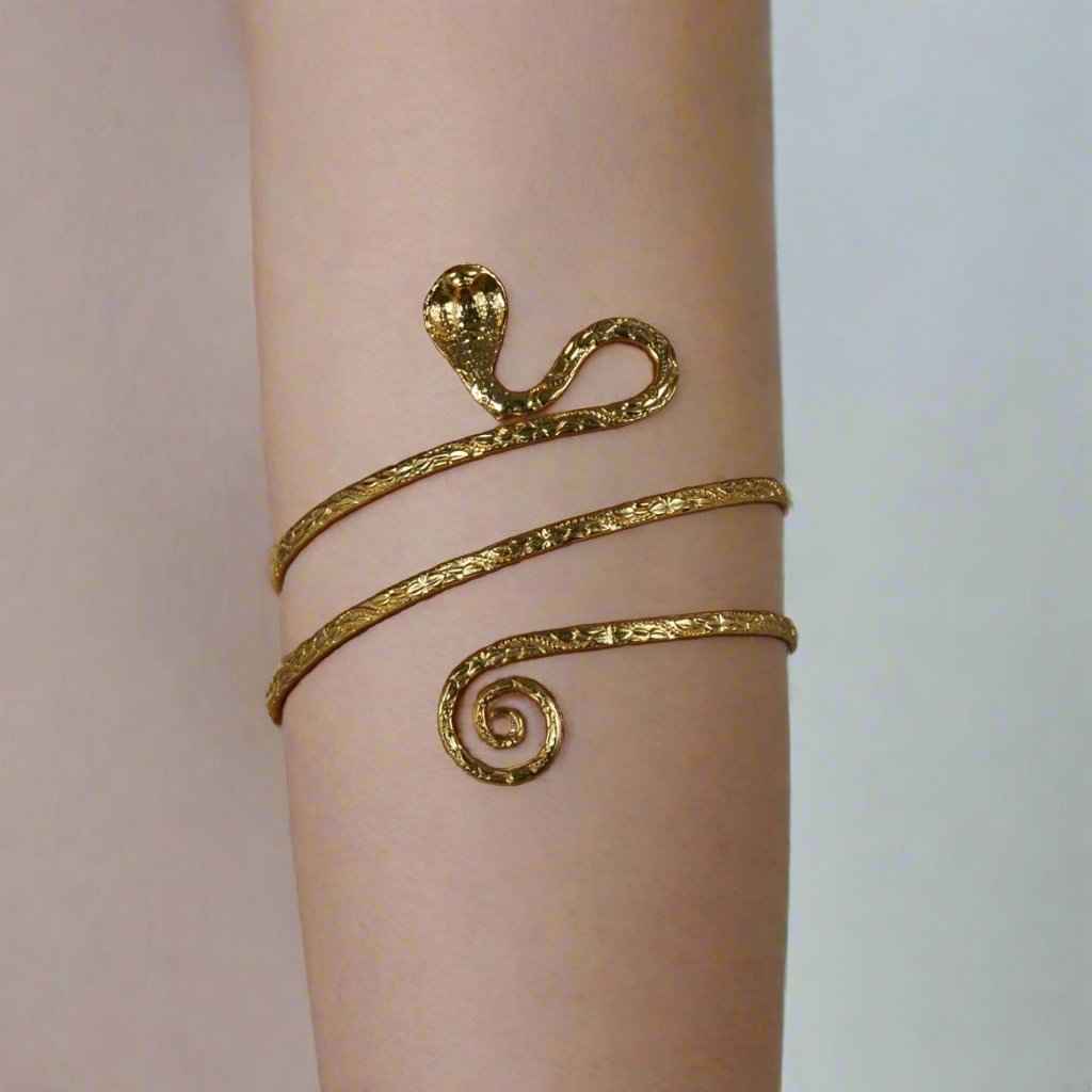 Adjustable Snake Arm Cuff in White Metal - Striking & Versatile Fashion Statement
