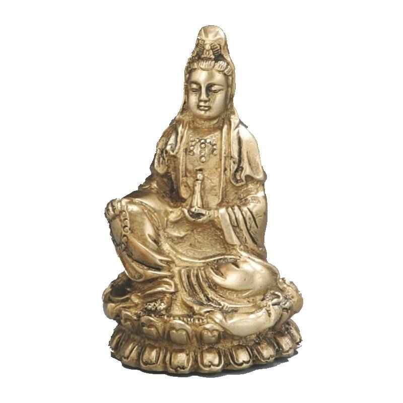 Elegant Brass Guanyin Statue - A Symbol of Compassion for Your Home