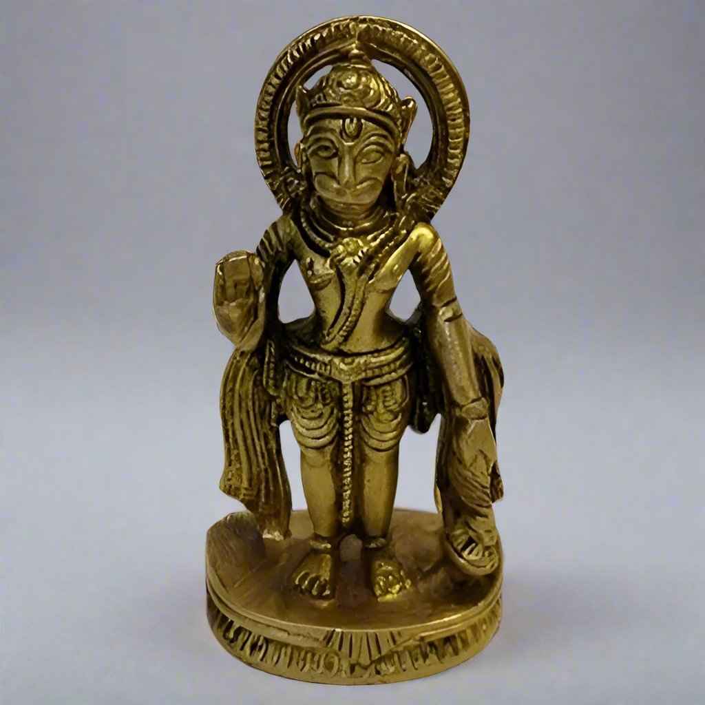 Brass Standing Hanuman Statue