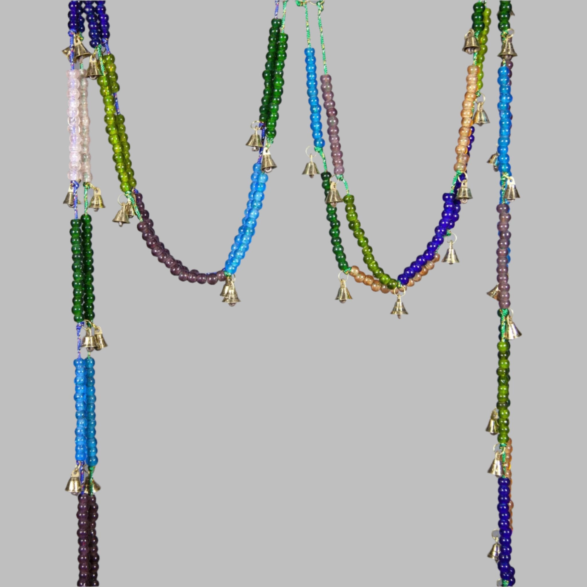 Brass Bells with Beads on a Cord-72"L