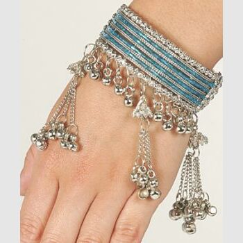Charming Slip - On Cuff Bracelet with Tiny Beads and Bells - Apparel & Accessories > Jewelry > Bracelets - Bellbazaar.com