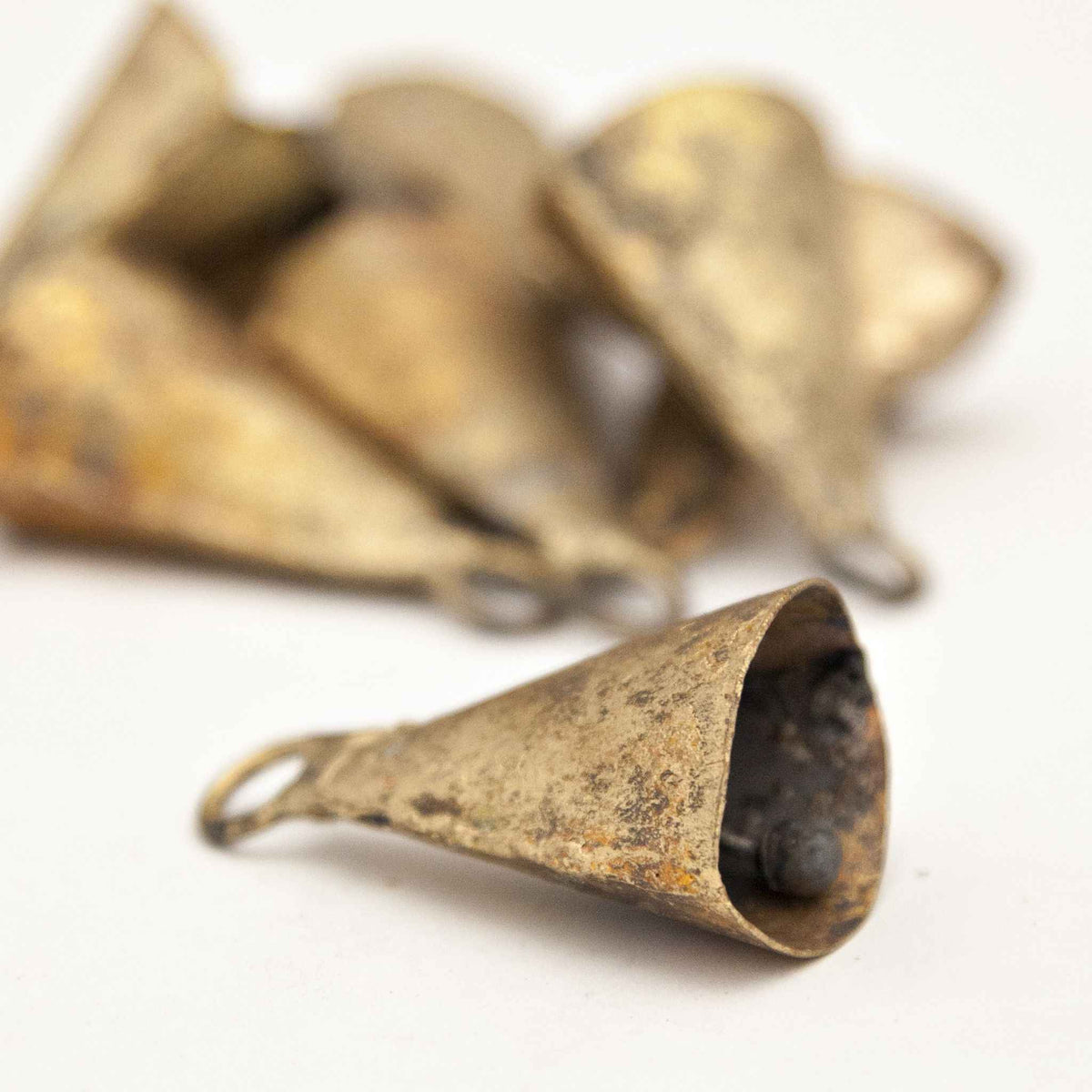 Cone Tin Bell – Rustic Charm with Metal Striker