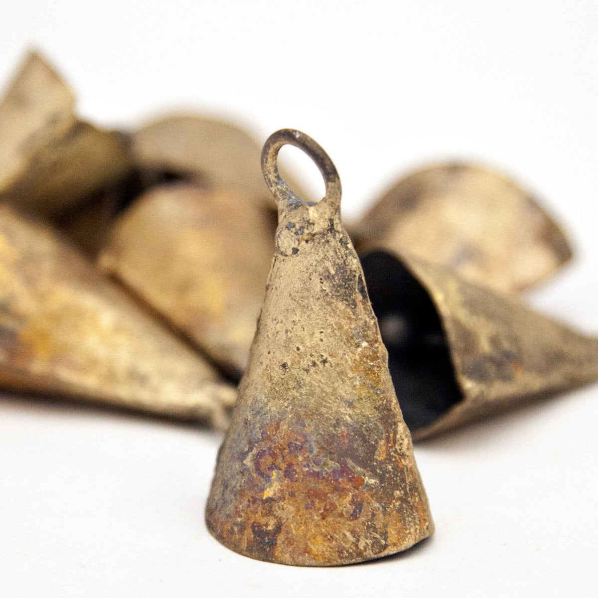 Cone Tin Bell – Rustic Charm with Metal Striker