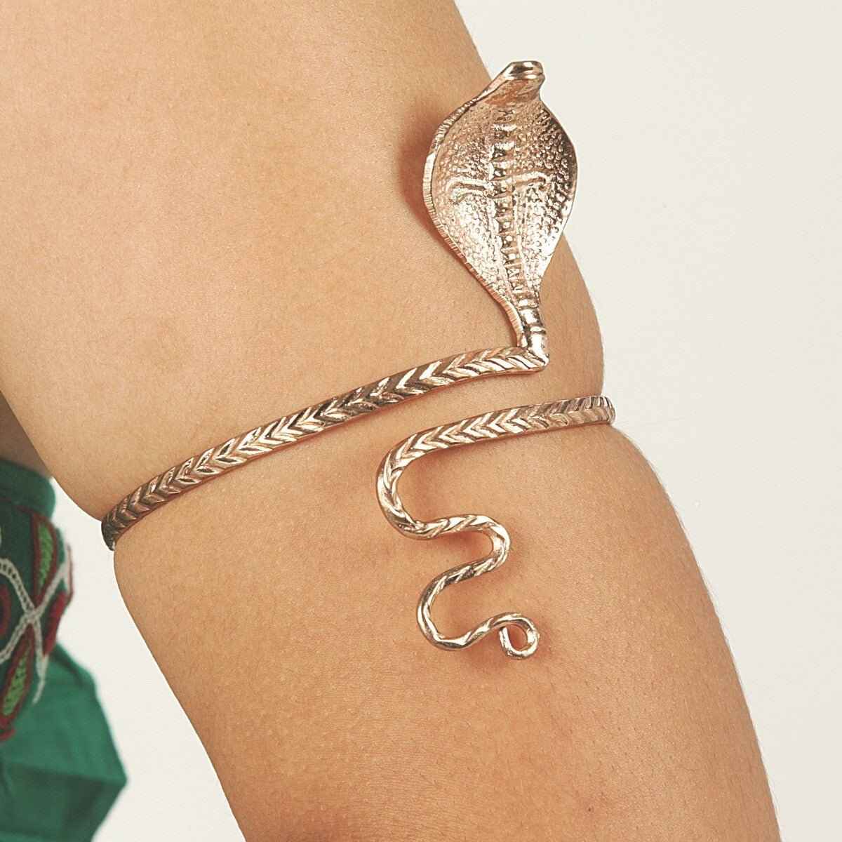 Copper-Tone Snake Upper Arm Bracelet - Exotic & Alluring Accessory