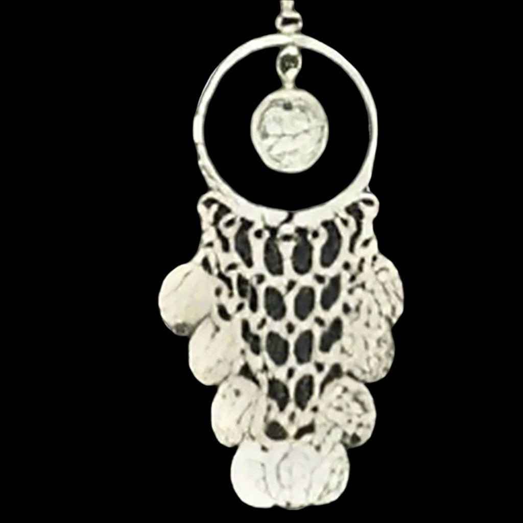 Elegant White Metal Earrings with Unique Design (007) - Timeless Style Accessory