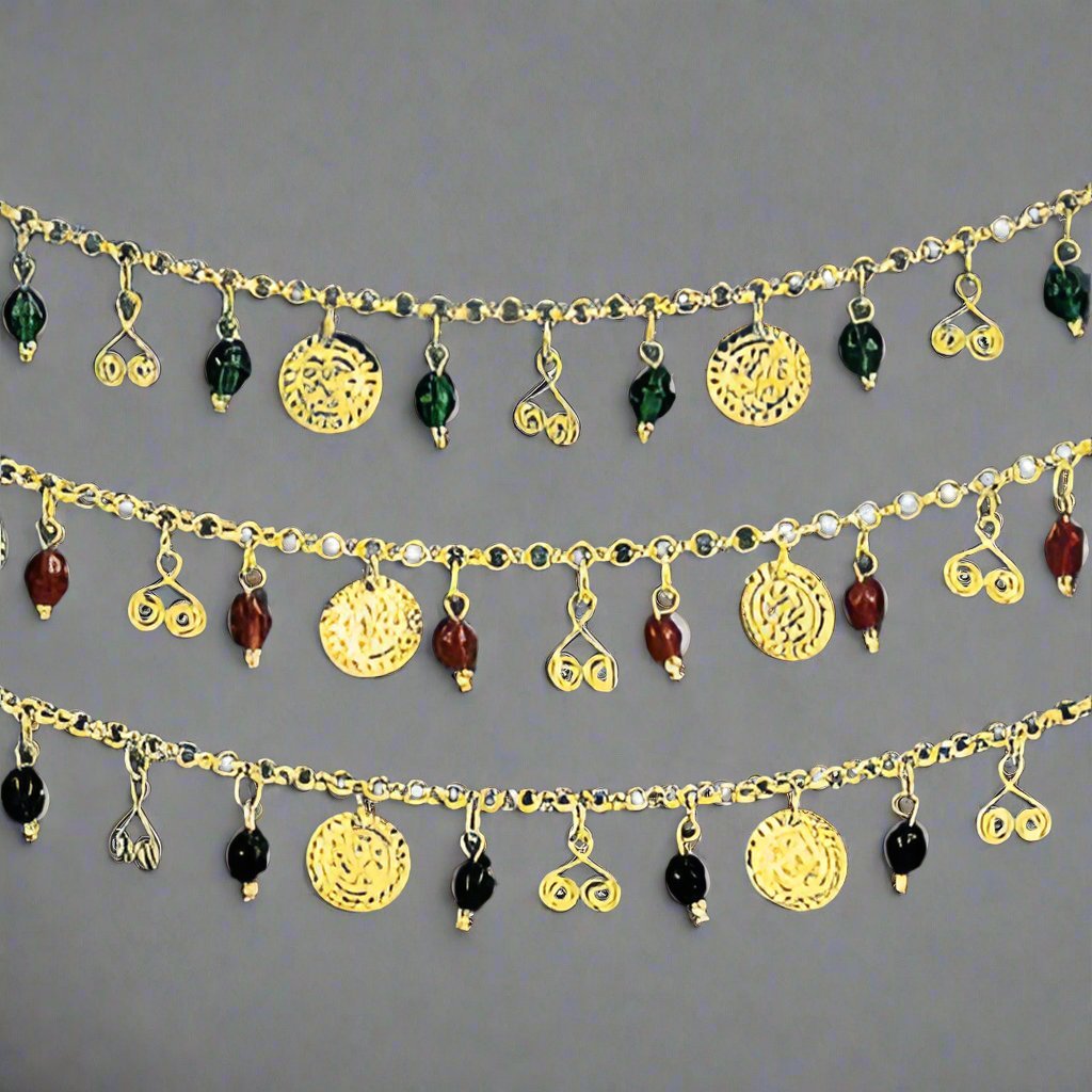 Enchanted Silver Charm Anklets with Beads and Coins - Mystical Bohemian Jewelry Collection - Apparel & Accessories > Jewelry
