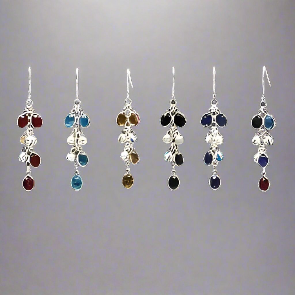 Enchanting White Metal Earrings with Dangling Beads and Bells - Apparel & Accessories > Jewelry > Earrings - Bellbazaar.com