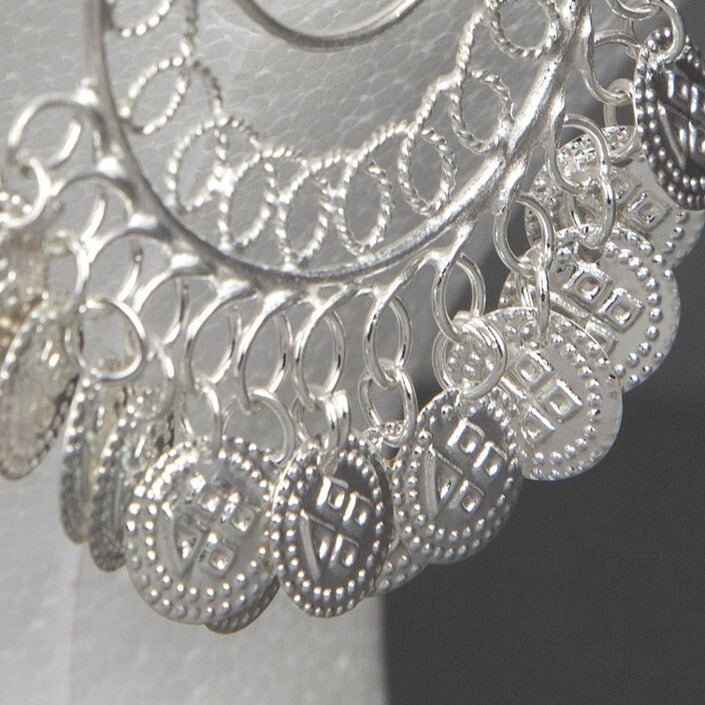 Ethnic Style Loop Earrings with Coins - Artistic & Exotic Design