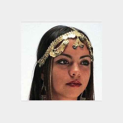 Exceptional White Metal Headpiece featuring Looping Coins - Eye-catching & Creative Adornment