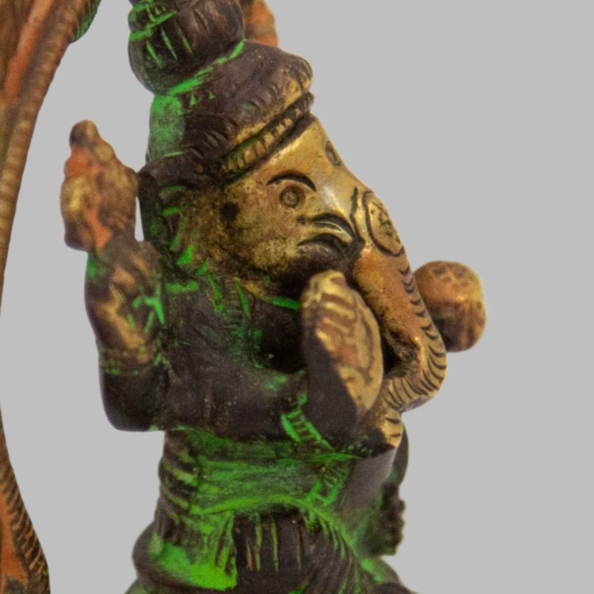 Ganesha Under Arch - Brass Statue with Tri-Color Finish