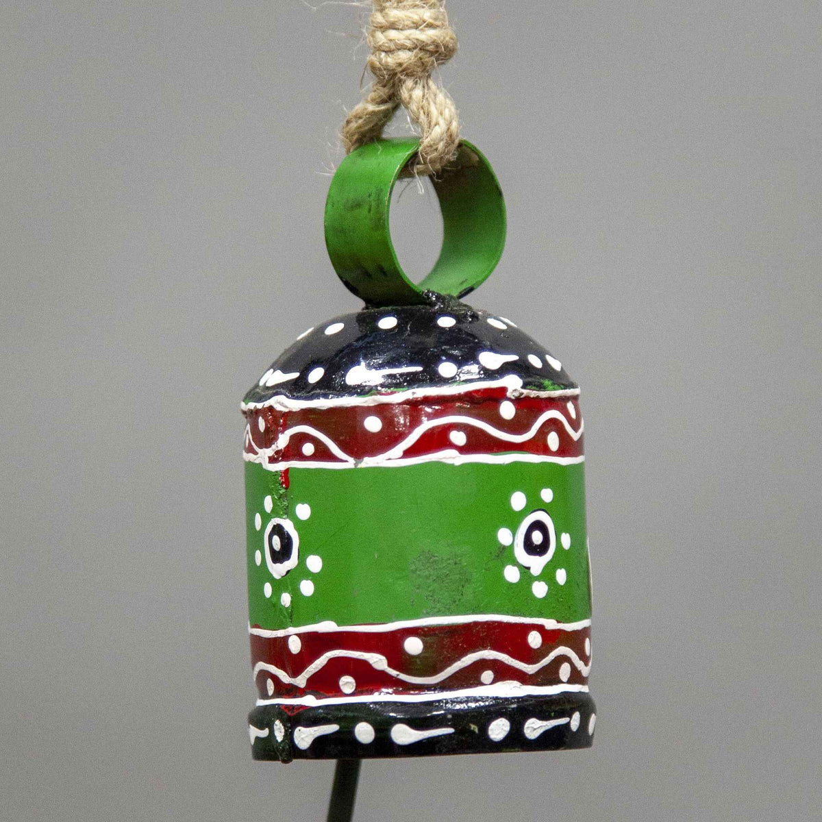 Set of Three Hand-Painted Tin Bells