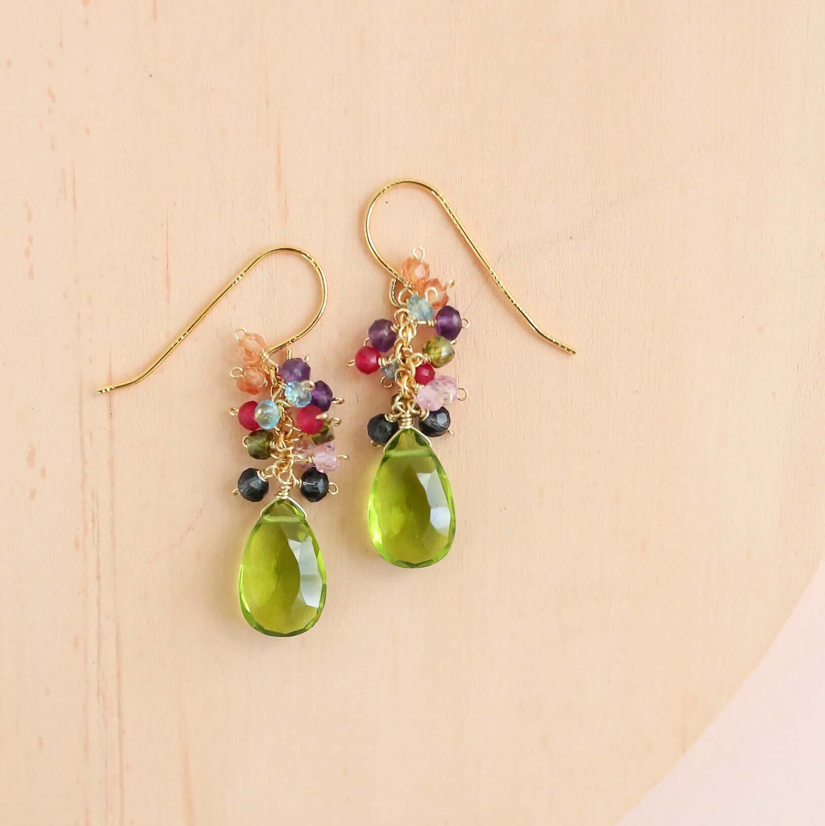 Peridot Quartz Bala Earrings