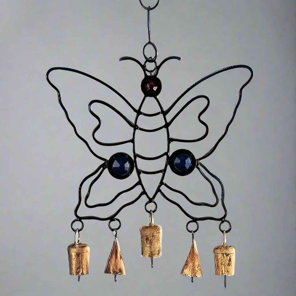Iron Butterfly Glass Wind Chime
