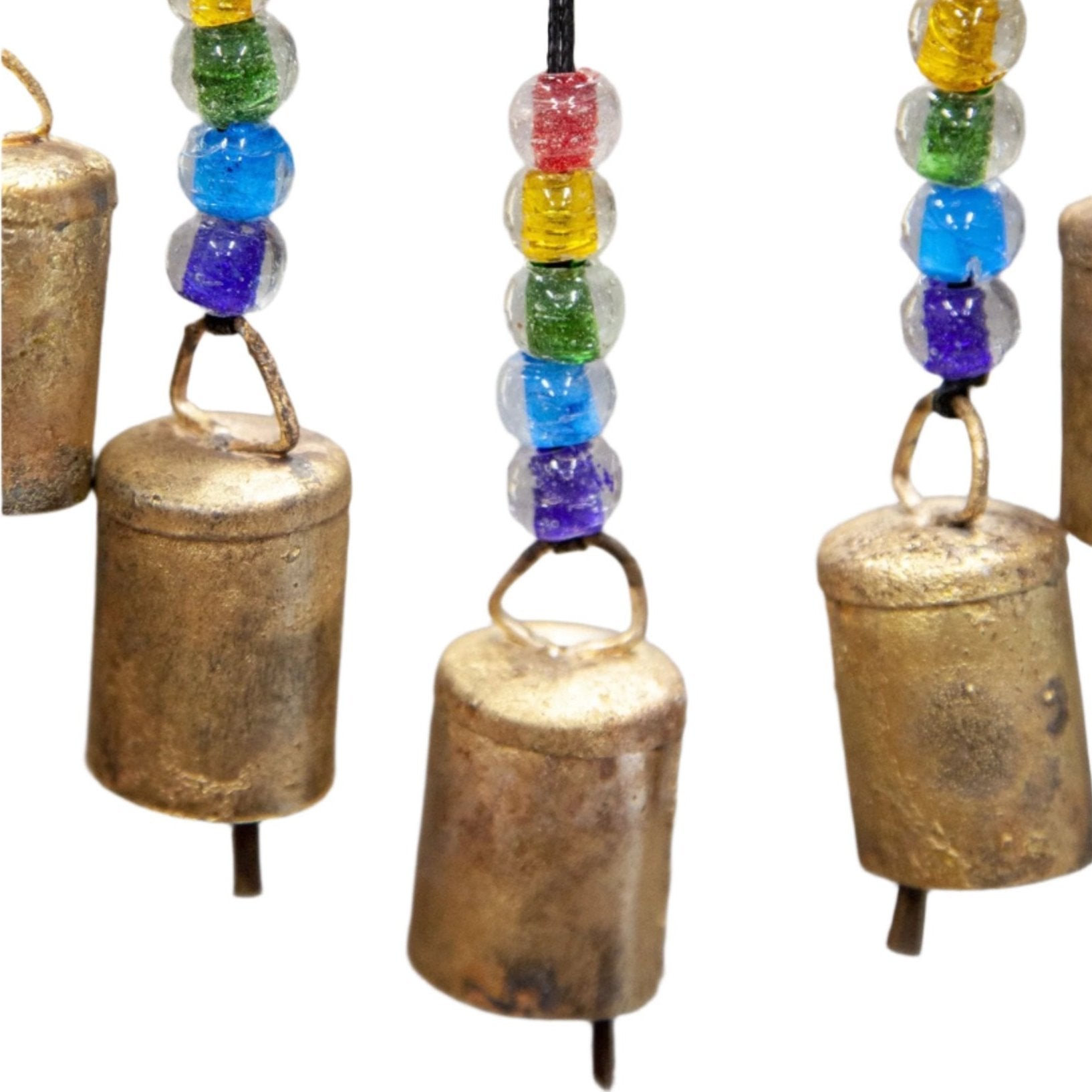 Iron Celtic Bell & Glass Accent Wind Chime - Decorative Bells - Bellbazaar.com - TS336
