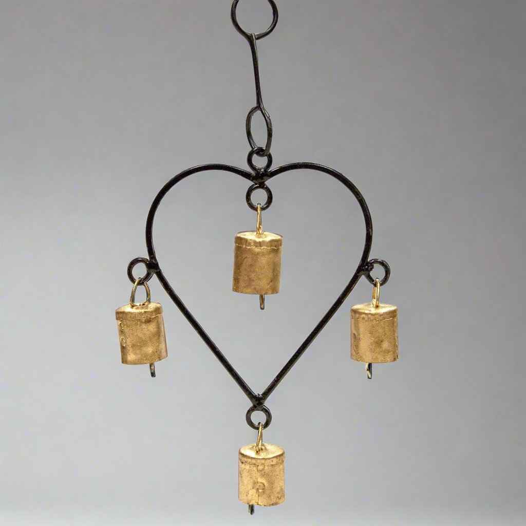 Iron Heart Chime with Four Bells