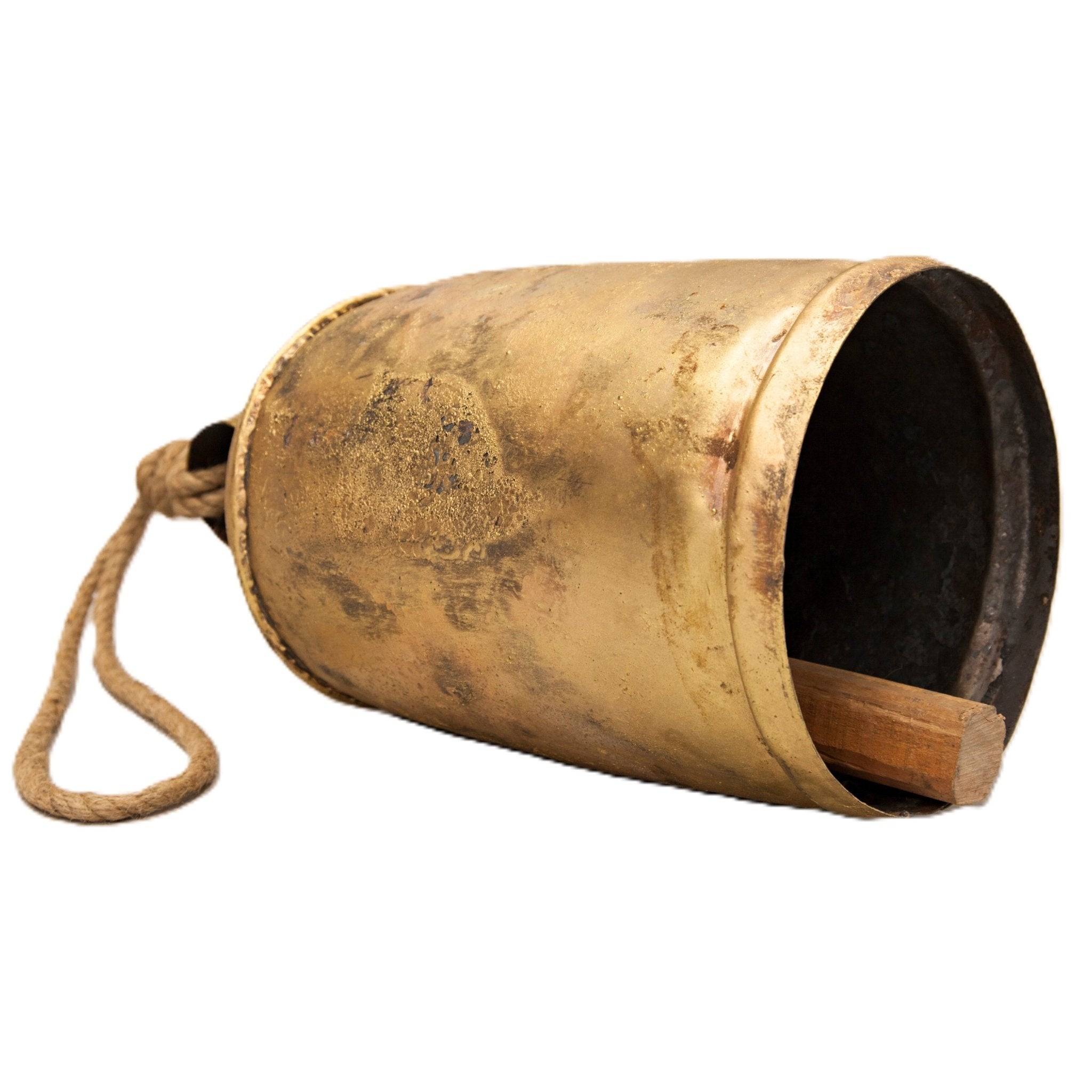 Large Antique - Style Tin Bells with Rope Handles - Decorative Bells - Bellbazaar.com - TL051