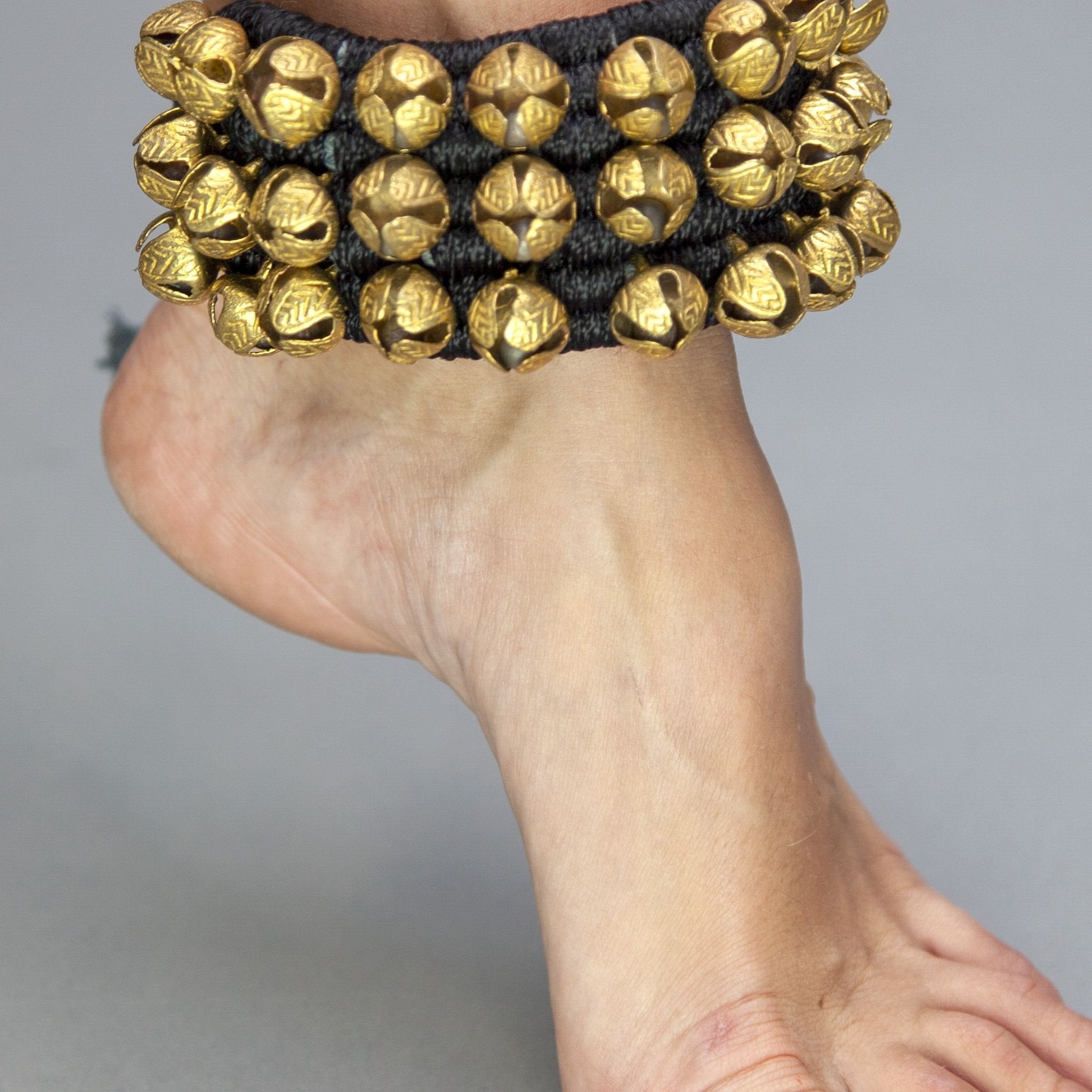 Padded Brass Bell Anklet - Dance Dresses, Skirts & Costumes - Bellbazaar.com - BL023 - BK