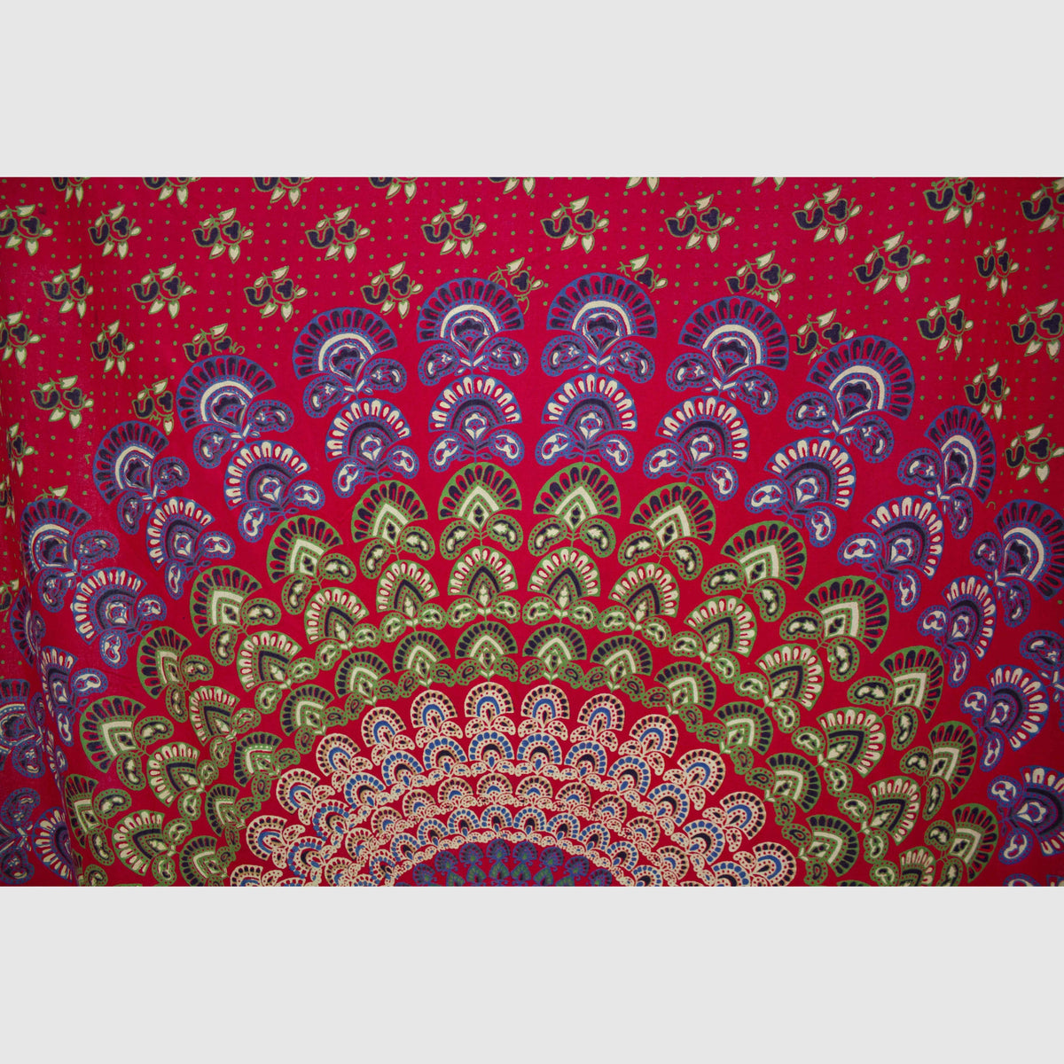 Peacock Powerloom Tapestry with Matching Curtain Option