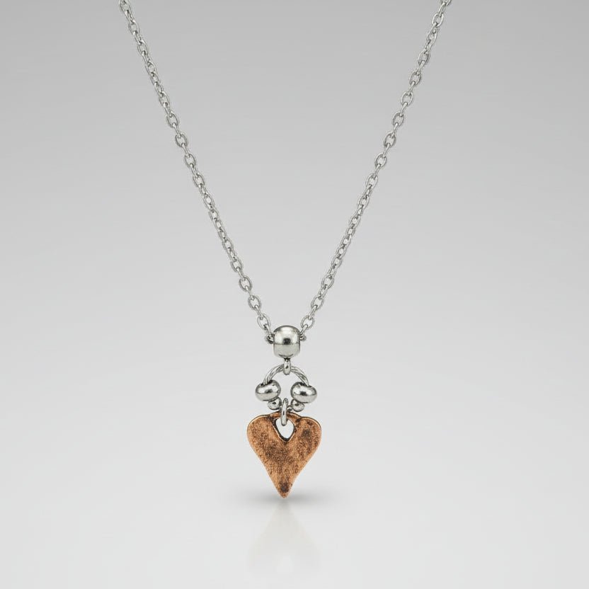 Pewter Heart Pendant Necklace - Bell Bazaar