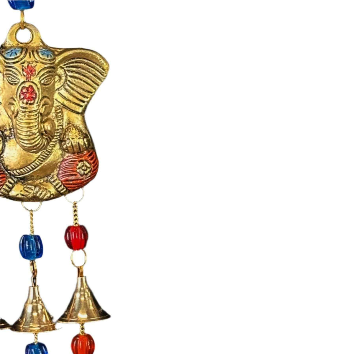 Polished Brass Ganesh Wind Chime with Beads