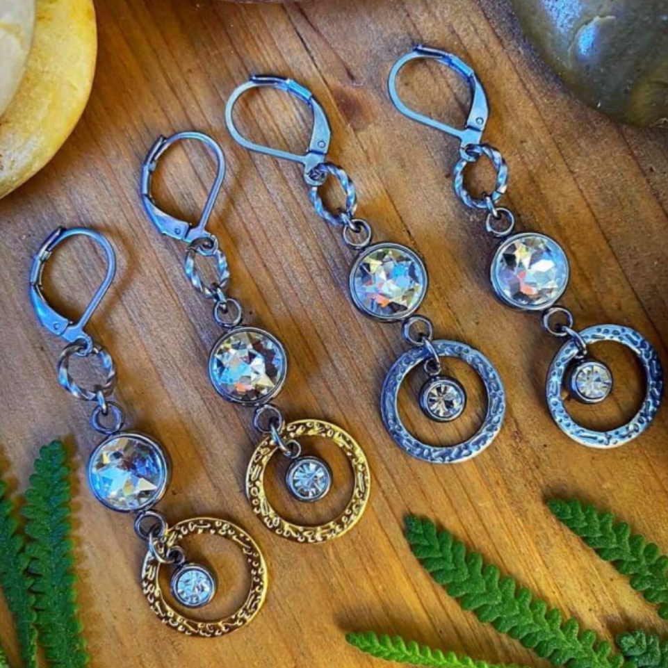 Rhinestone Sparkle Link Drop Earrings - Bell Bazaar