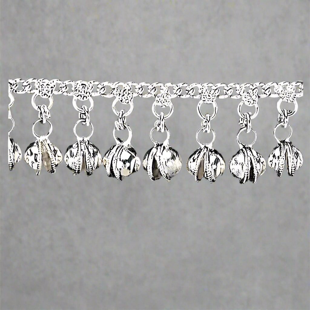 Silver - Tone Anklet with Large Bells - Elegant & Musical Accessory - Apparel & Accessories > Jewelry > Anklets - Bellbazaar