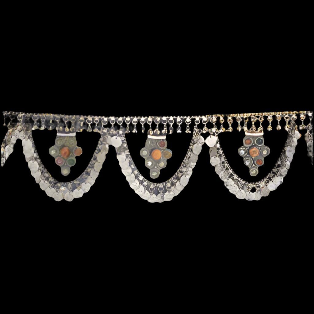 Silver - Tone White Metal Belt with Gemstones - Elegant & Luxurious Fashion Statement - Apparel & Accessories > Jewelry