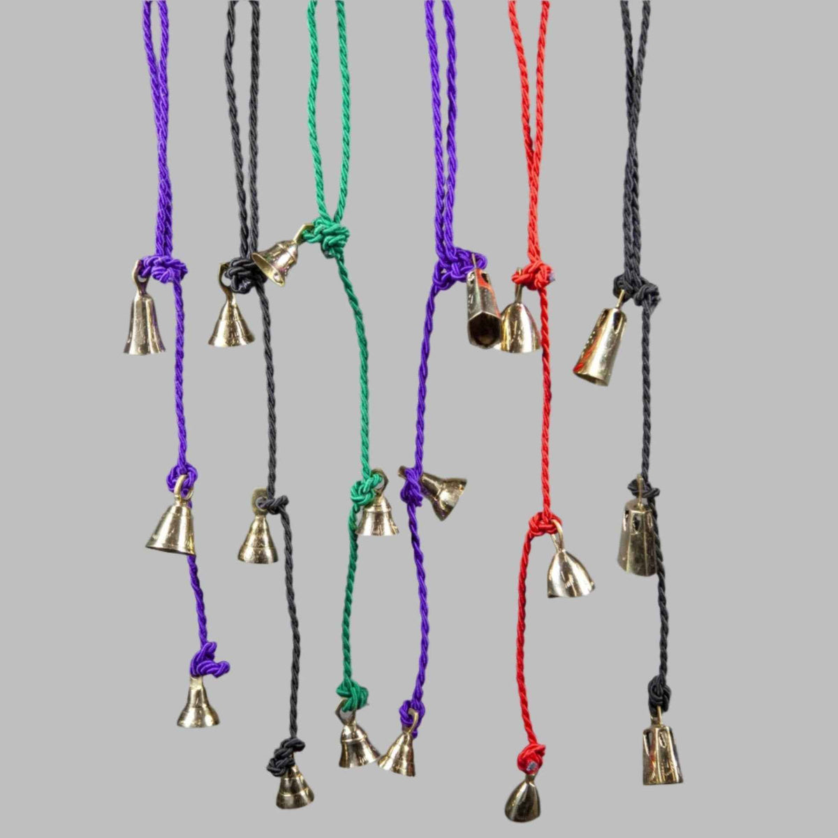 Three Handcrafted Brass Bells on Cord