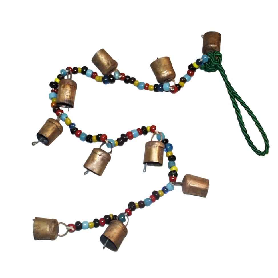 Tin Bell & Bead Cord Wind Chime