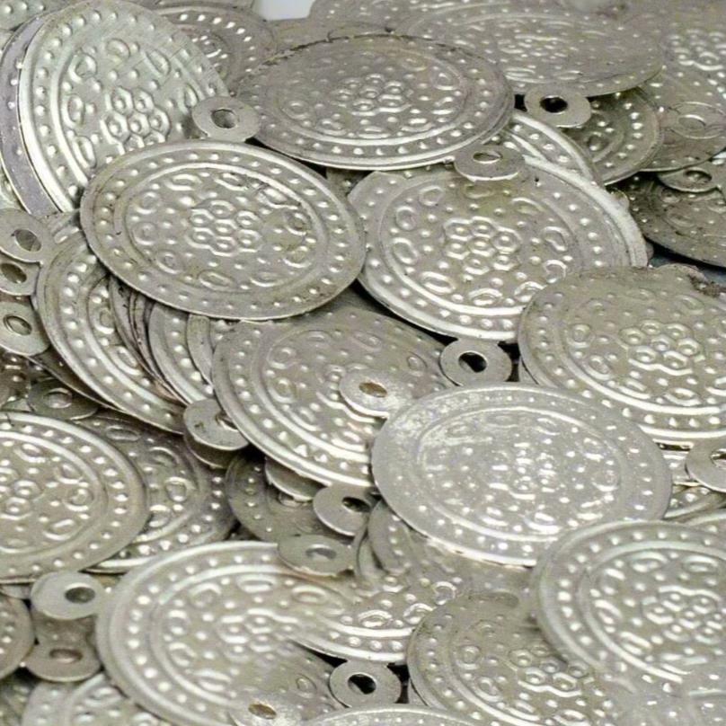 Traditional Large White Metal Coins (Set of 100) - Ideal for Collectors & Crafters - Apparel & Accessories > Jewelry > Charms