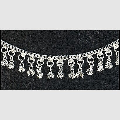 White Metal Anklet Chain with Bells - Elegant & Musical Accessory - Apparel & Accessories > Jewelry > Bracelets