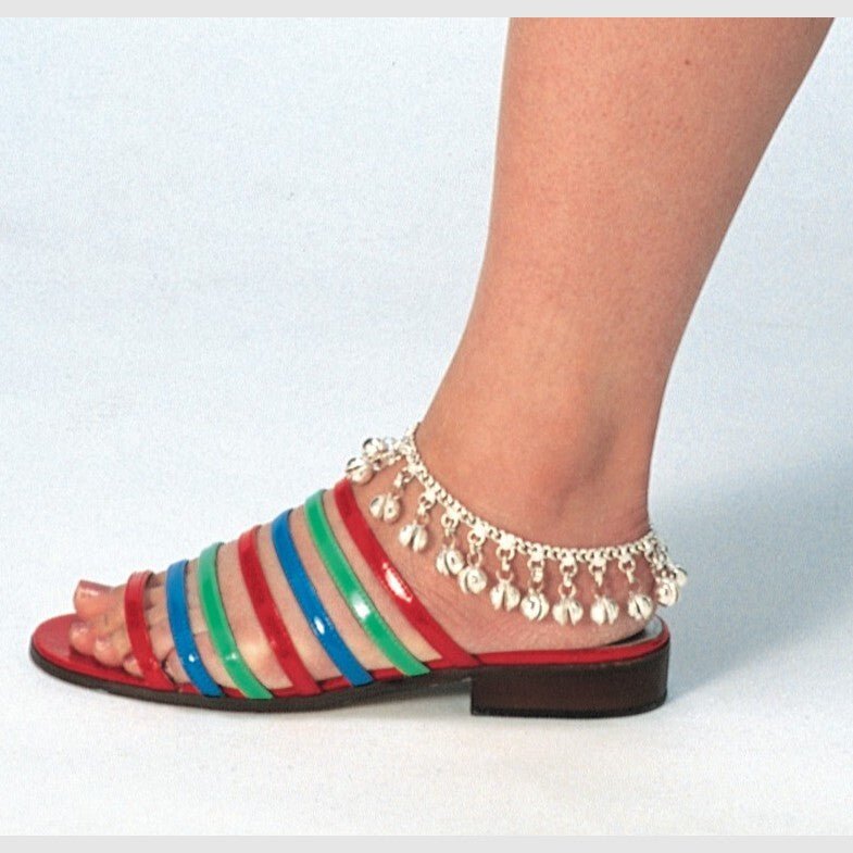White Metal Anklet Chain with Bells - Elegant & Musical Accessory - Apparel & Accessories > Jewelry > Bracelets