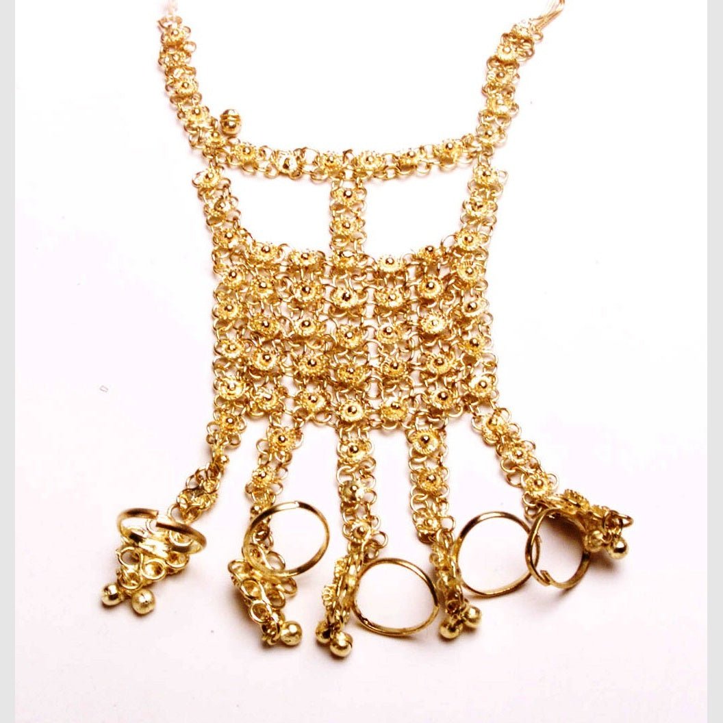 White Metal Bracelet with Five Rings - Elegant & Timeless Design - Apparel & Accessories > Jewelry > Bracelets - Bellbazaar